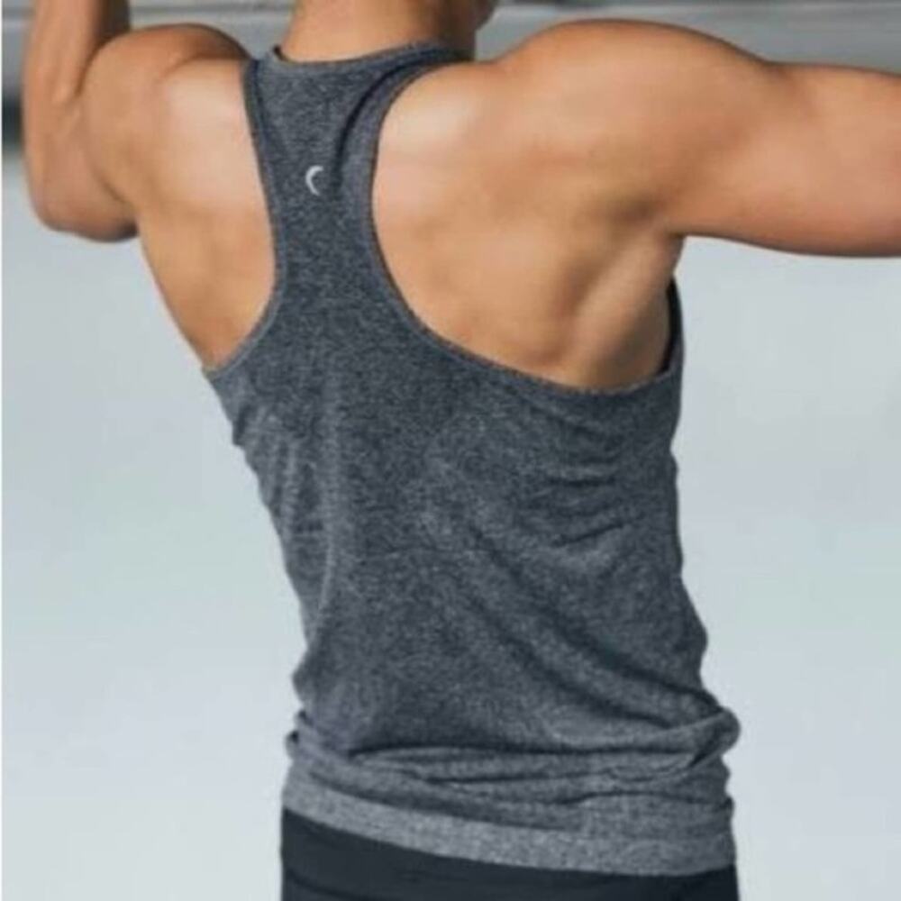 ZYIA Active Copper Charged Grey Seamless Knit Racerback Tank Top Size Large